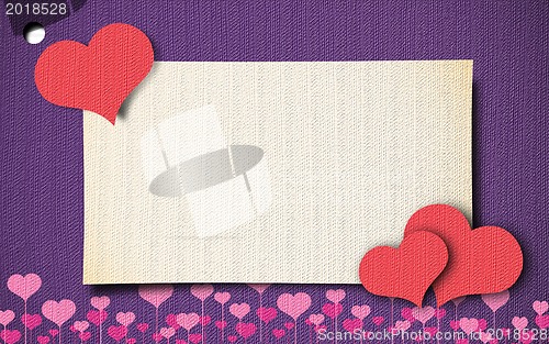 Image of greeting, wedding or birthday card with heart 