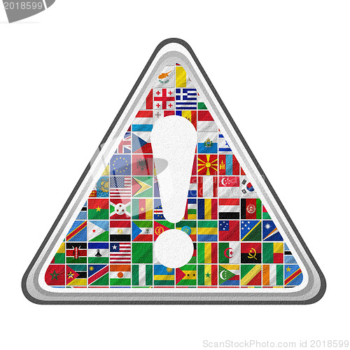 Image of flags of the world with icon set