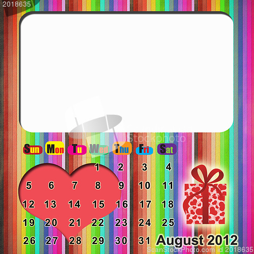 Image of Calendar 2012 with sparkling hearts 