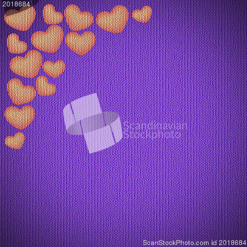 Image of Valentines day background frame with heart shaped ornament 