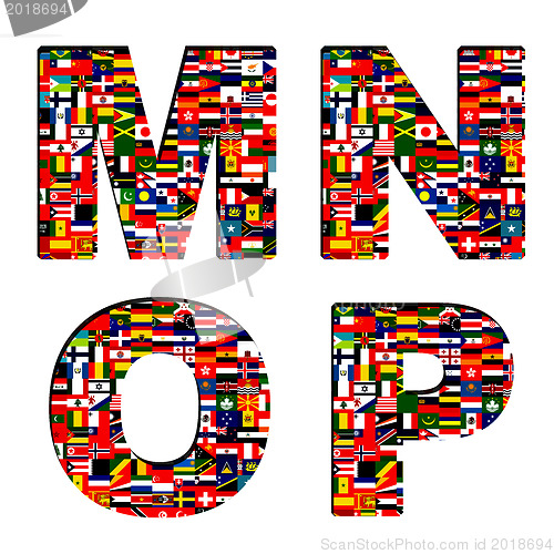 Image of National flags of font