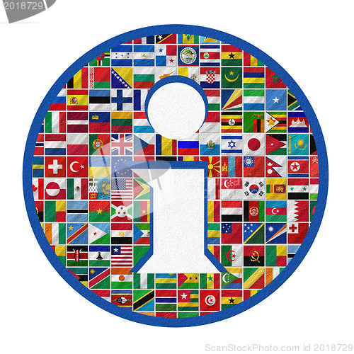 Image of flags of the world with icon set