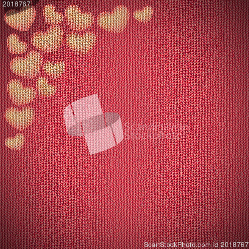 Image of Valentines day background frame with heart shaped ornament 