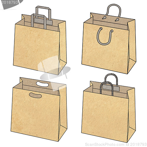 Image of Paper bags on white background 