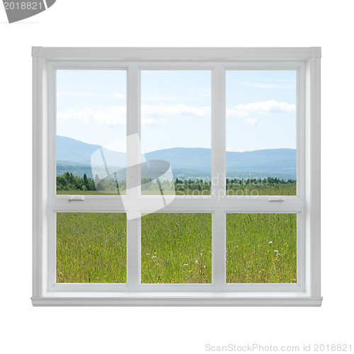 Image of Summer landscape seen through the window