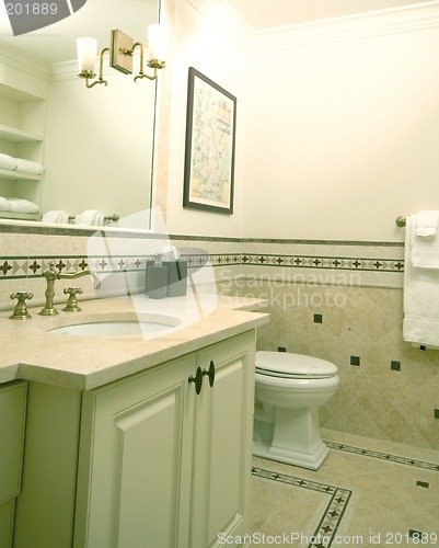 Image of custom bathroom with tile work