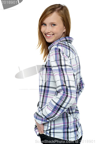 Image of Flirtatious girl passing smile to you