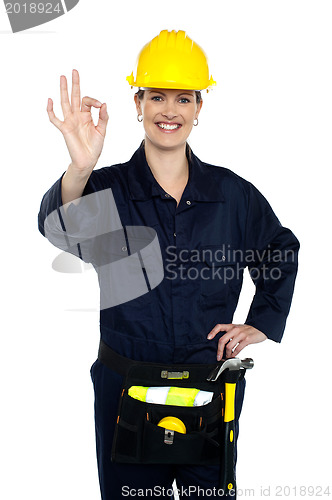 Image of Woman construction worker at her best