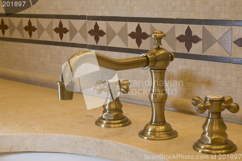 Image of tile detail faucet bathroom