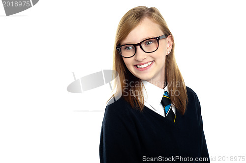 Image of Casual shot of a teenager school girl, looking pretty