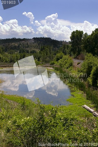 Image of Pond, Mountains and Green in Helena Montana
