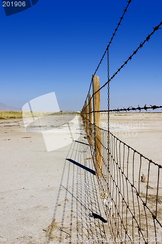 Image of Fence Under Clear Skies