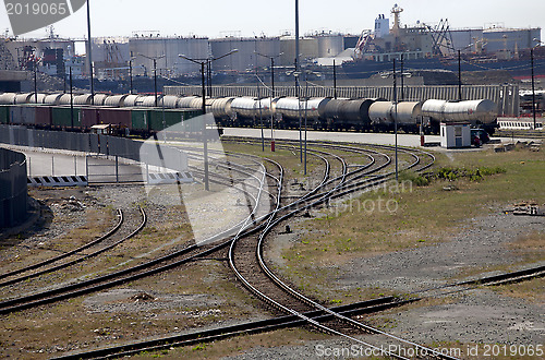 Image of Freight trains in port