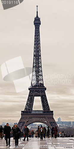 Image of Eiffel Tower in a Cloudy Winter Day