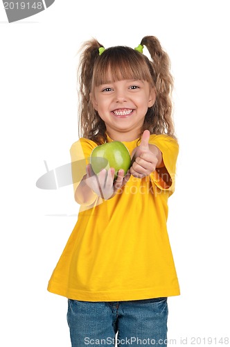 Image of Little girl with apple