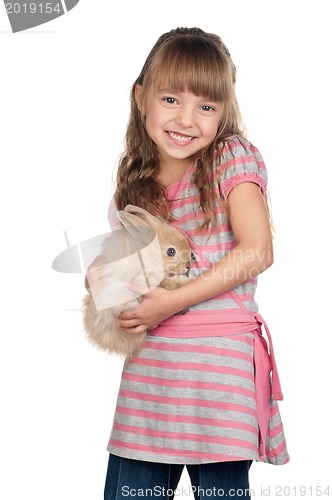 Image of Little girl with rabbit