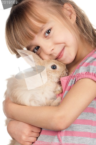 Image of Little girl with rabbit