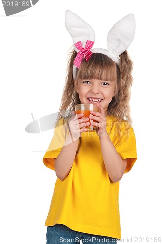 Image of Little girl with bunny ears