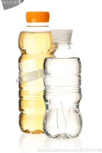 Image of Bottled green tea and water