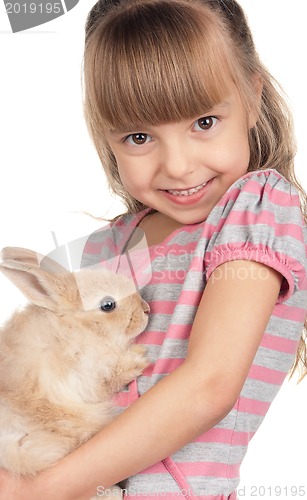 Image of Little girl with rabbit
