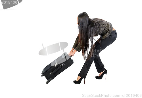 Image of Girl with a suitcase