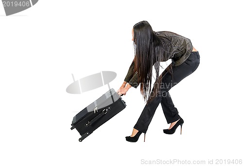 Image of Girl with a suitcase