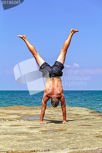 Image of Gymnast at the sea