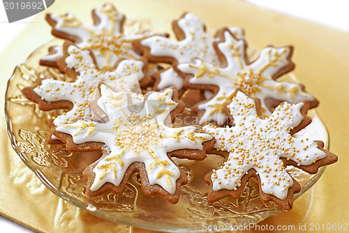 Image of Snowflake gingerbread cookies