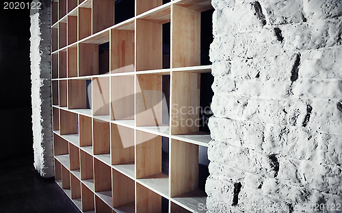 Image of Empty wooden cabinet