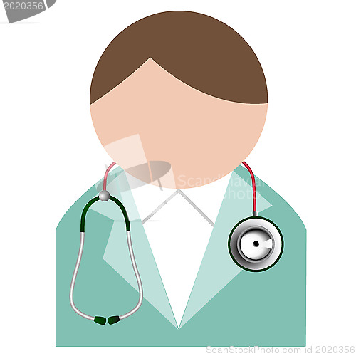 Image of Doctor with stethoscope. Buddy icon.