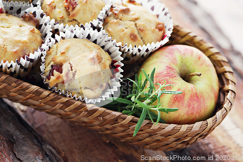 Image of muffins with becon and apple