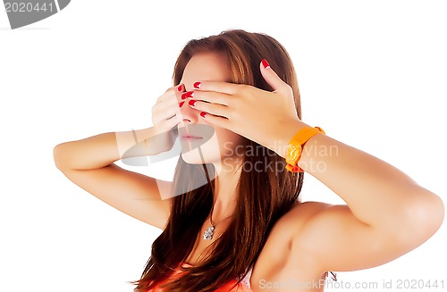 Image of Woman covering eyes