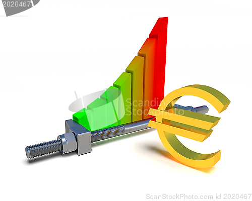 Image of Business chart and euro sign