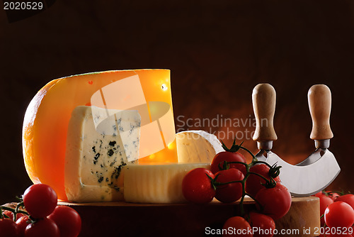 Image of Still-life with cheese and tomatoes