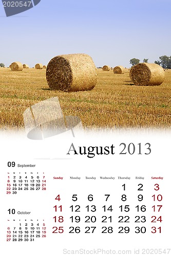 Image of 2013 Calendar.August