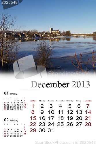 Image of 2013 Calendar. December