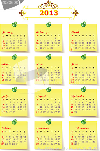 Image of 2013 Year vector calendar