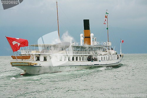 Image of Passenger cruise in Pully of Lake of Geneva, Switzerland 