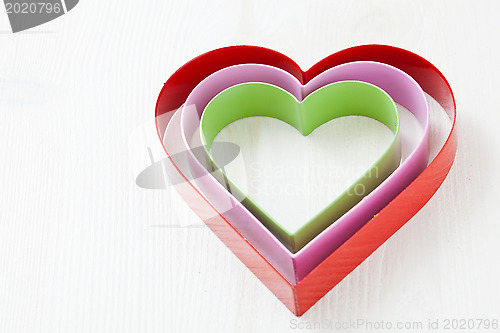 Image of Colorful heart shapes