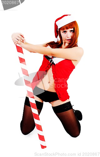 Image of Beautiful and sexy christmas woman