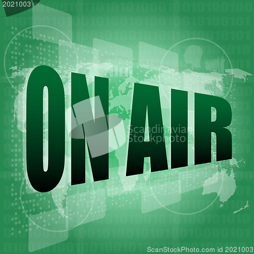 Image of on air words on digital screen