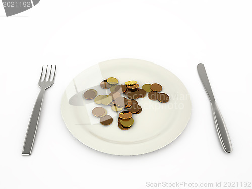 Image of Coins in a plate