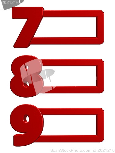 Image of numbers with frames