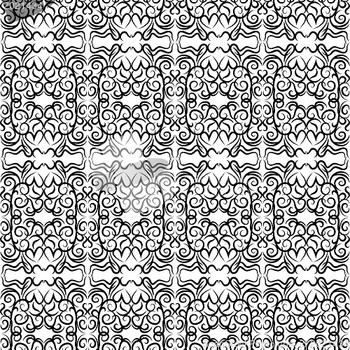 Image of Vector seamless lace pattern. Black on a white background