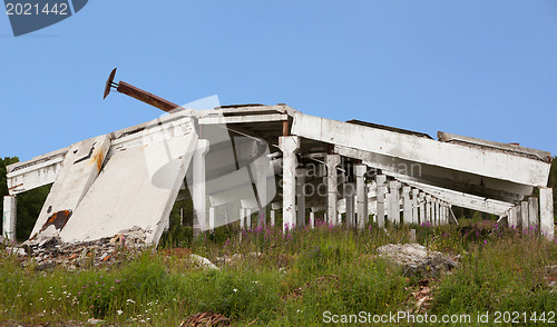 Image of The remains of the destroyed industrial building