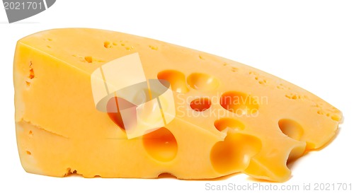 Image of Piece of cheese on white background