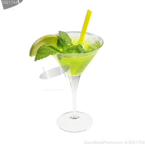 Image of Green cocktail ice and mint