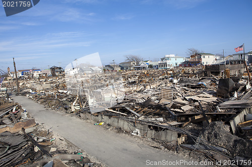 Image of NEW YORK -November12: Destroyed homes during Hurricane Sandy in 