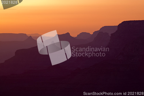 Image of Grand Canyon. Sunset Canyon.