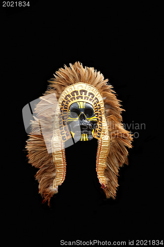 Image of Native American Mask Isolated on Black Background